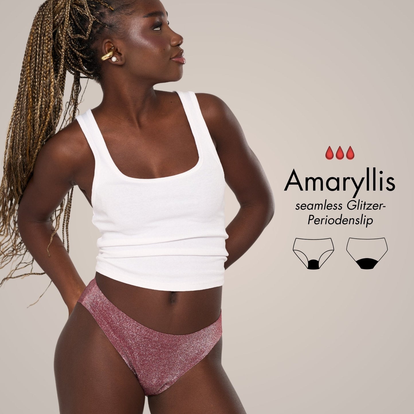 Amaryllis - seamless Glitzer-Periodenslip