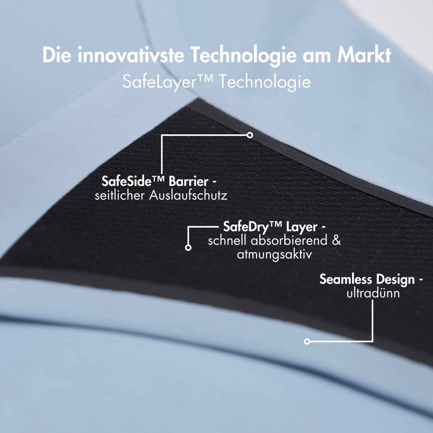 Oleander hellblau - seamless Periodenslip mit hoher Saugkraft