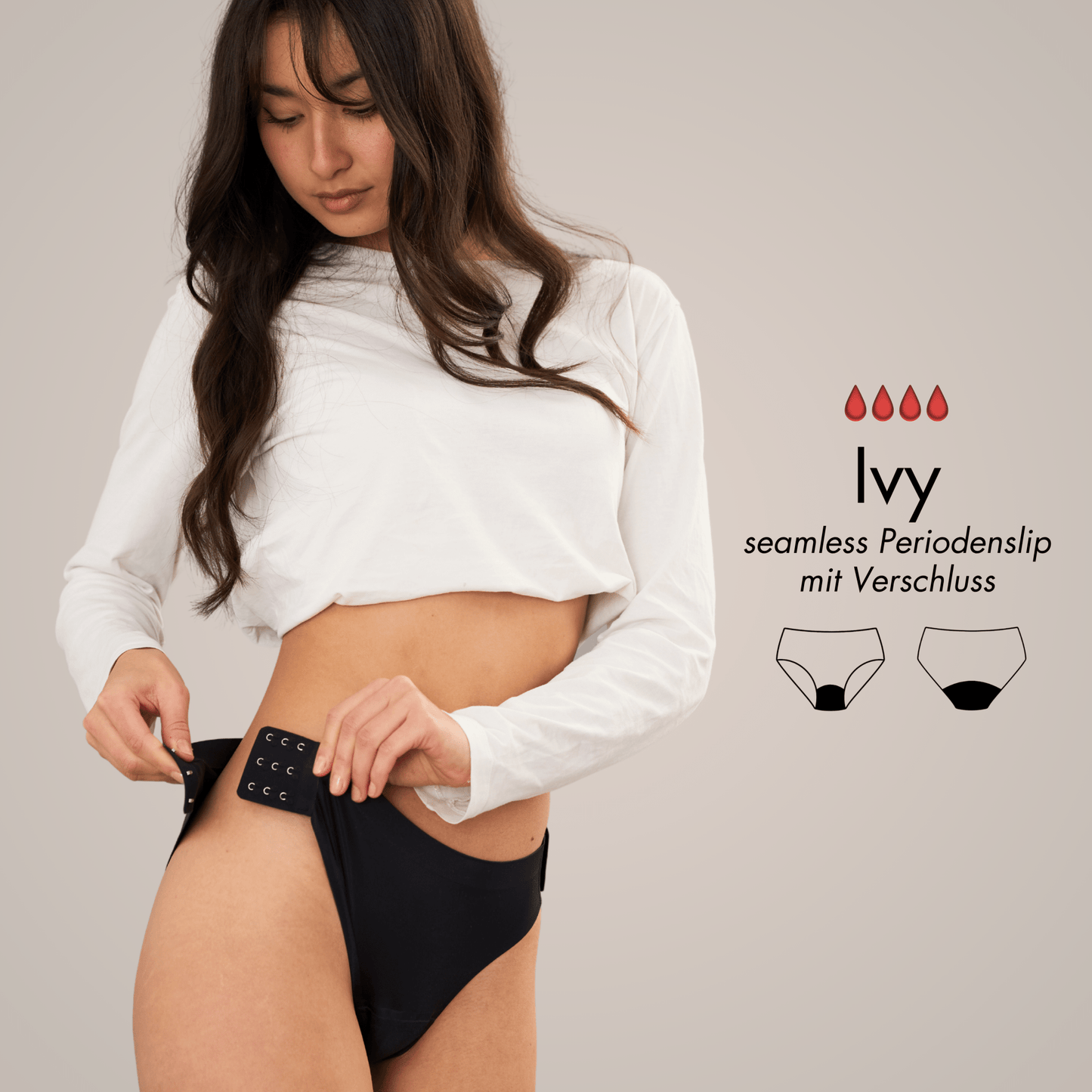 Ivy - seamless Periodenslip mit Verschluss