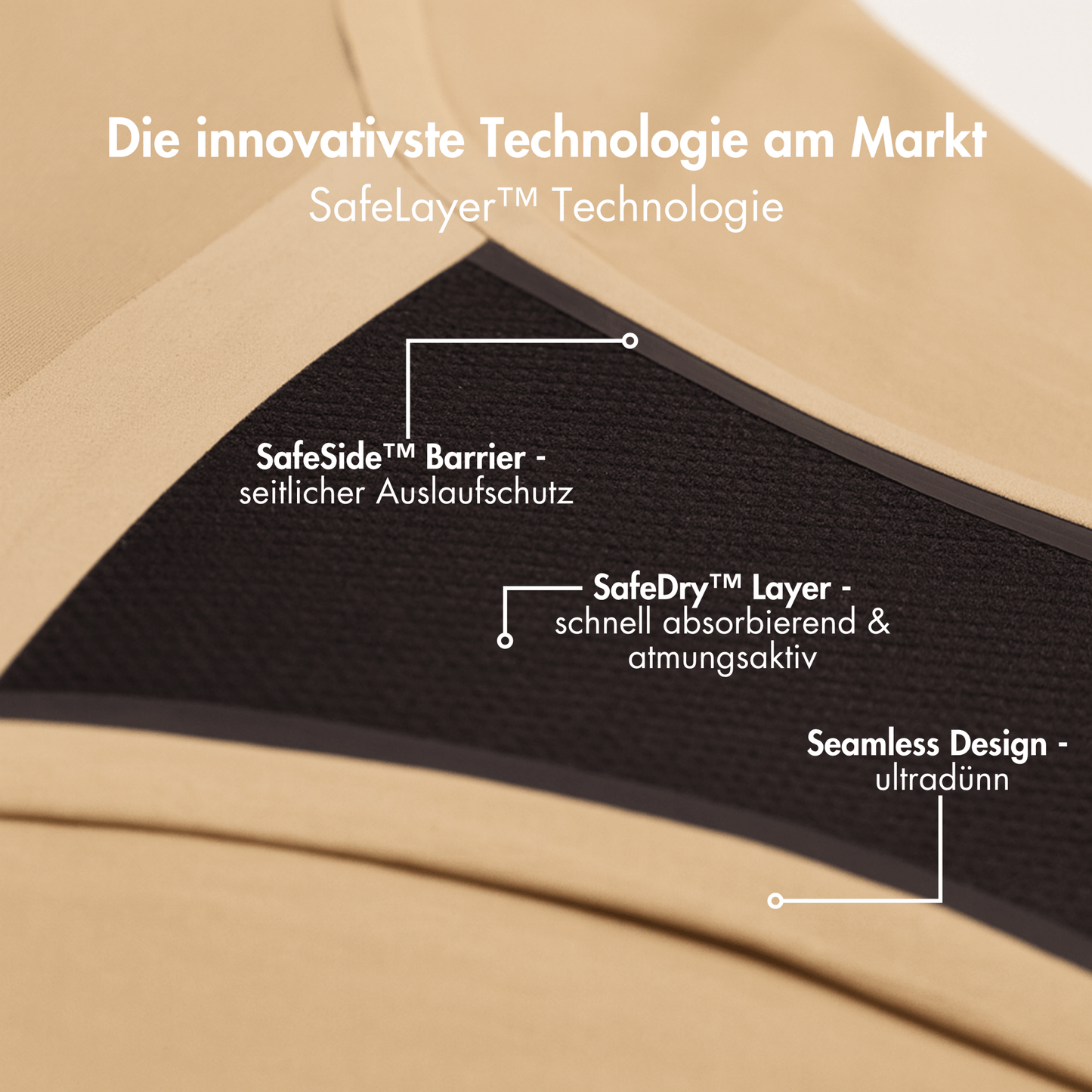 Ivy vanille - seamless Periodenslip mit Verschluss