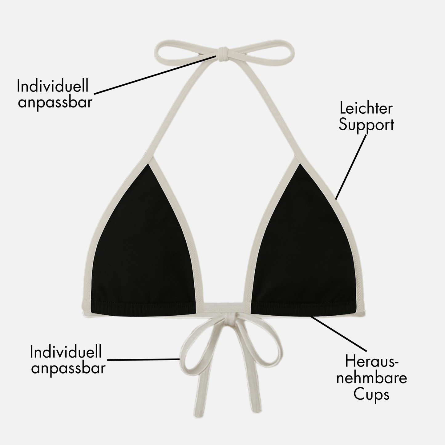 Periodenbikini Top „Lily“ schwarz