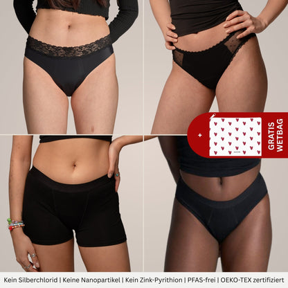Love Deal - 4 Periodenslips + GRATIS Wetbag